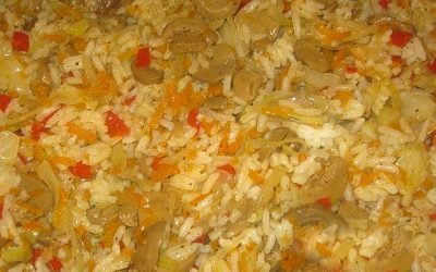 მოშუშული ბოსტნეული ბრინჯით